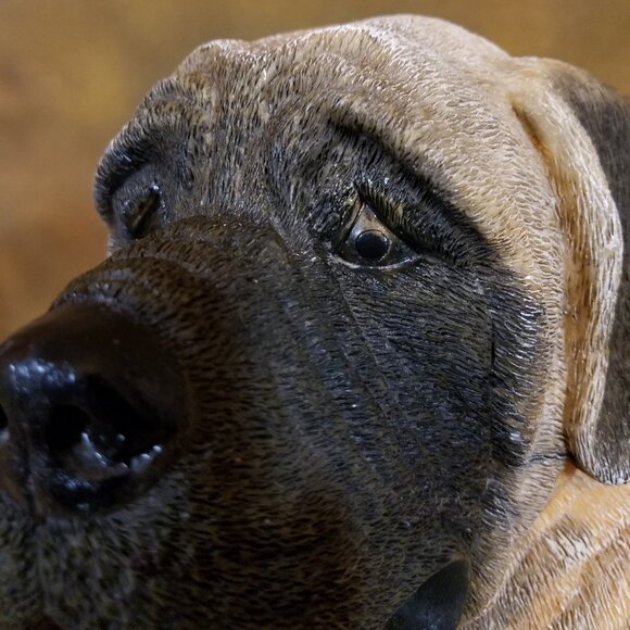 Dog Large Figurine - Mastiff Style - Older Resin - Picture 11 of 13